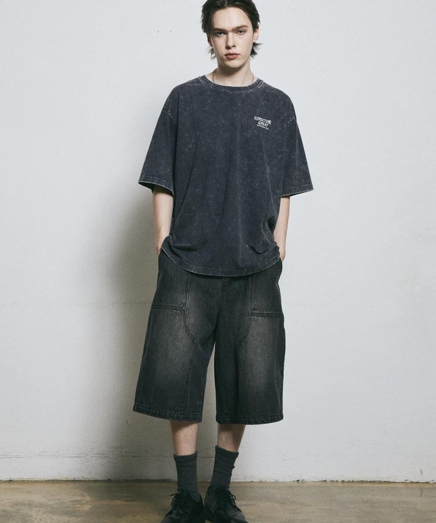 BUNKERBUSTER Snow Wash Circle Graphic Short Sleeve T-Shirt Mq2Tu281_Charcoal