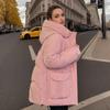 Женская зимняя пуховая одежда на хлопковой подкладке Женская свободная куртка с капюшоном на хлопковой подкладке Свободная универсальная утепленная куртка