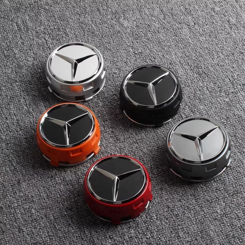 AABHZ1 4pcs 75mm Car Wheel Center Cover for Mercedes Benz Logo A45 CLA45 C63 GLA45 G63 Emblem Car Hub Caps Decoration A0004000900