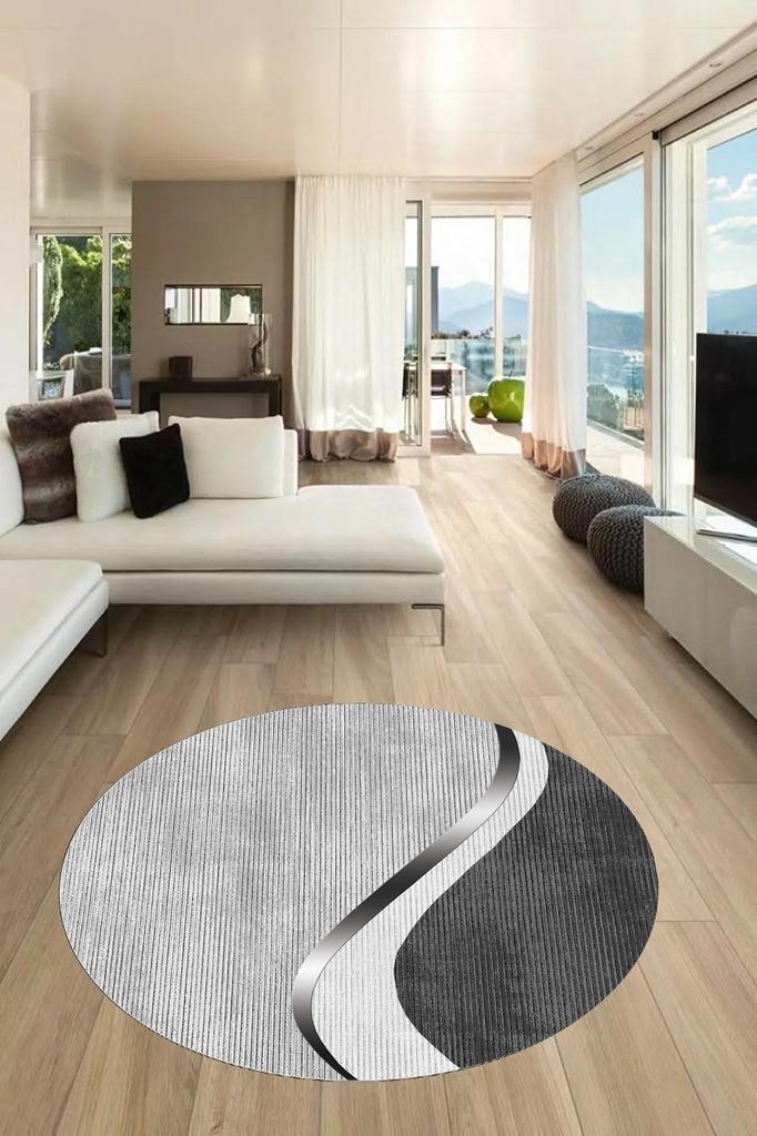 YTRHOME Home Modern Y-E1116 Нескользящая точечная основа с цифровой печатью, круглый ковер для гостиной, кухни, прихожей и напольный коврик