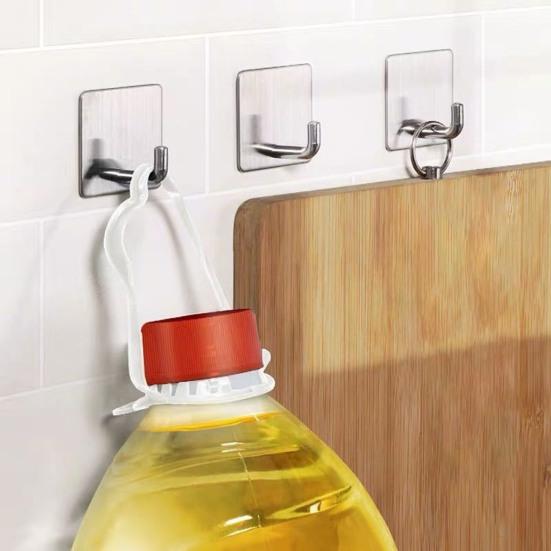 6 шт. настенные крючки для хранения, прочный несущий удар, бесплатная простая установка, набор самоклеящихся крючков из нержавеющей стали