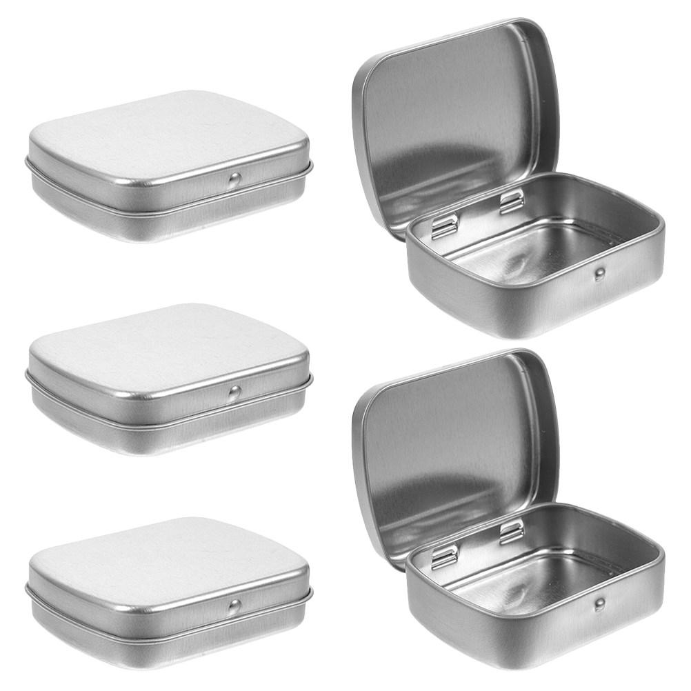 5pcs Portable Mini Metal Tin Box With Lid Compact Durable Iron Storage Container For Jewelry Beads Nail Art Crafts Candy Soap