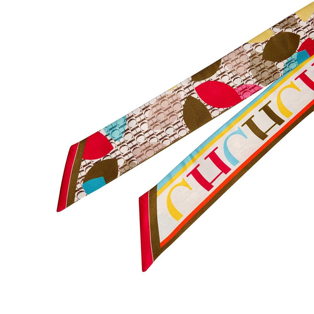 Brilliant Color Silk Scarf for Women – Trendy Light Luxury, High-End Flowing Collar Tie Decoration
