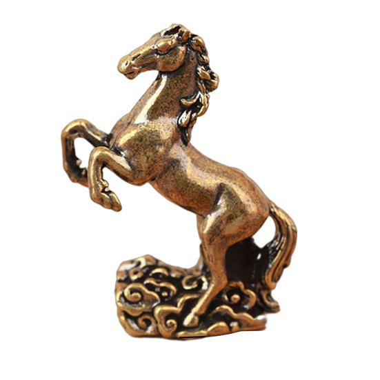 Статуэтка Лошади Фэн-шуй 2026 Год Лошади Настольные Латунные Украшения Китайский Новый Год Благословение Сувенир Скульптура Зодиакального Животного для Фестиваля Домашний Декор
