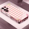 Новый Милый клетчатый чехол для телефона с рисунком девочки для Samsung Galaxy S26 S25 S24 S23 S22 FE Ultra Plus Встроенное стекло ощущение голого телефона Мужчины женщины