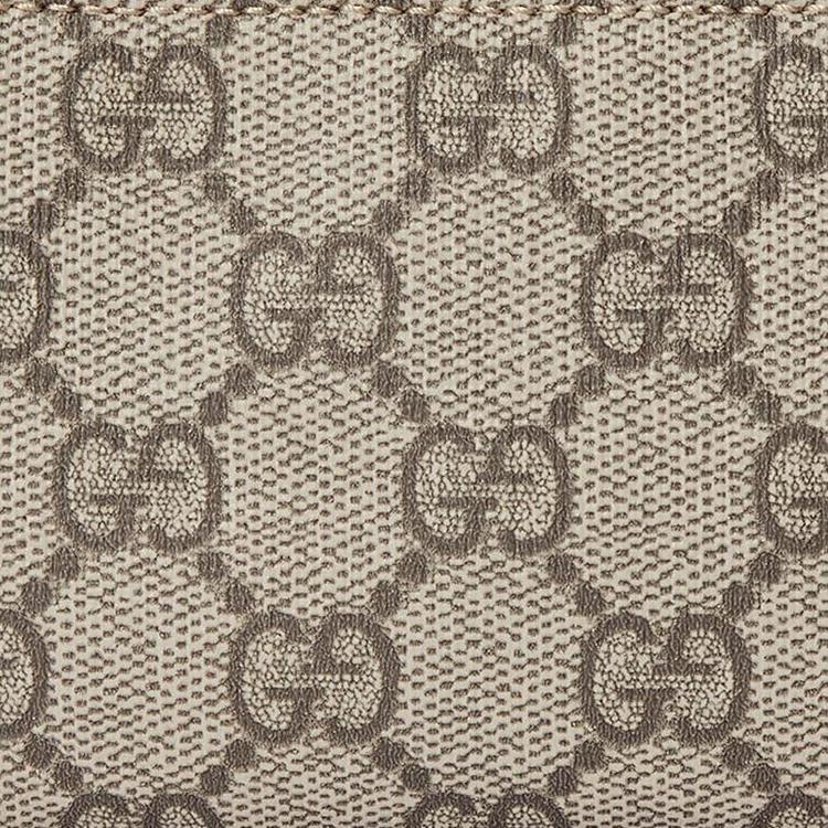 Gucci Ophidia Double G Logo Zipper Canvas And Leather Key Pouch Women Accessories Beige Ebony 772321-K9GSG-8367