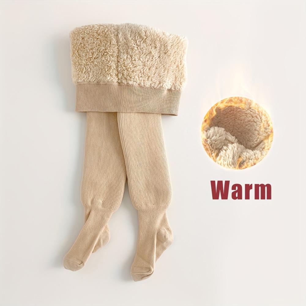 Удобные и теплые колготки для девочек с подкладкой - толстые эластичные зимние чулки для активного отдыха на свежем воздухе
