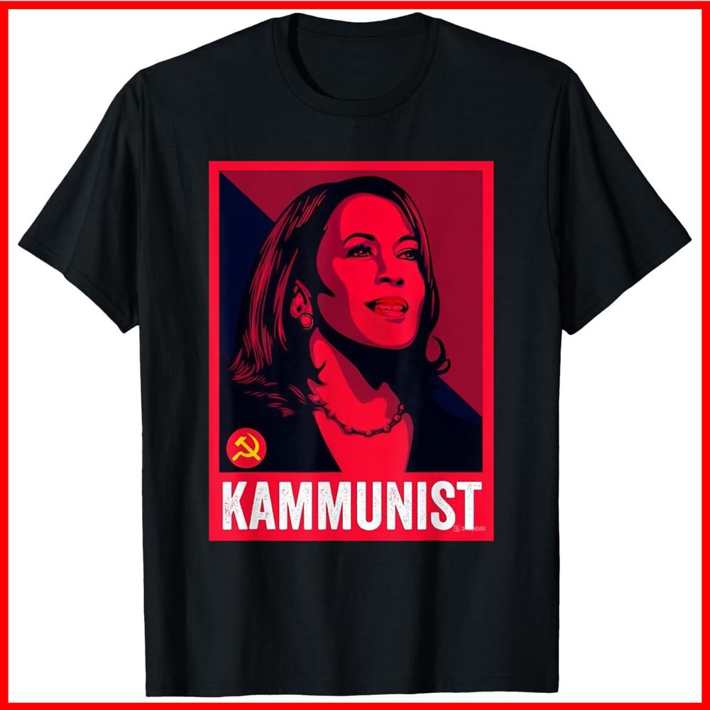 Kamunist Anti Kamala Harris Funny Election 2024 Black Cotton T-Shirt Unisex T-Shirt