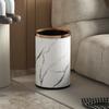 Роскошная мусорная корзина из металла с кожаной отделкой, большая вместимость, минималистичный встроенный мусорный контейнер для дома, ванной комнаты и спальни. Принадлежности для уборки.