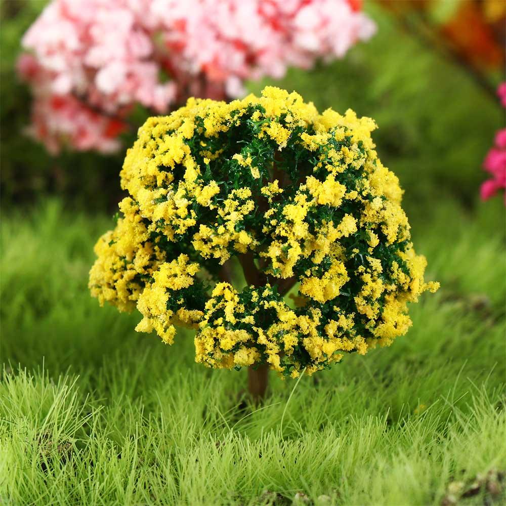 Plastic Simulation Trees Landscape Rural Style Micro Figurines Durable Sakura Miniatures  Yard