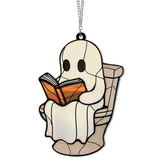 Хэллоуин Милый Призрак Ловец Солнца Витражный Стиль Акриловый Подвесной Декор для Окна Призрак Ловец Света для Украшения Окна Стены