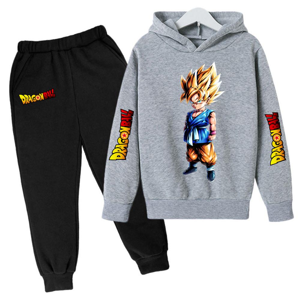 MINISO Уличный костюм Goku Fashion Girl Boy Одежда Аниме Dragon Ball Z Зимние детские комплекты 2025 Kawaii Теплые размеры 100-160 Топы Милые Теплые