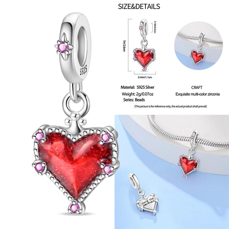 100% Медь Изысканные Карты Таро Браслет Подвески Кроваво-Красный Огненный Змей Роза Шармы Бусины Сделай Сам Украшения Для Женщин