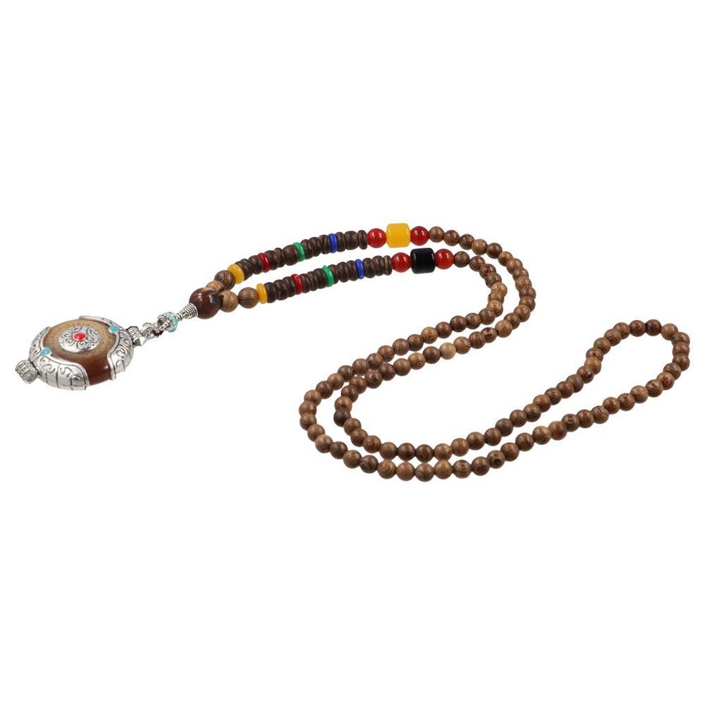 Длинная цепочка Женское ожерелье Буддийские украшения Аксессуары Деревянные бусины Ожерелье Длинная цепочка для свитера