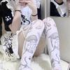 Готические японские мультяшные длинные носки Модные Кавайные Милые Белые Тонкие Студенческие Носки Широкие Эластичные Крутые Гольфы до Икры)