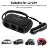 3 Socket Car Cigarette Lighter Splitter Dual USB LED Car Fast Charger 12V 24V Car Charger Adapter for lPhone GPS Dashcam