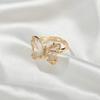 Butterfly Shape Clear Rhinestone Opening Adjustable Ring Jewelry Polished Bride Wedding Party Prom