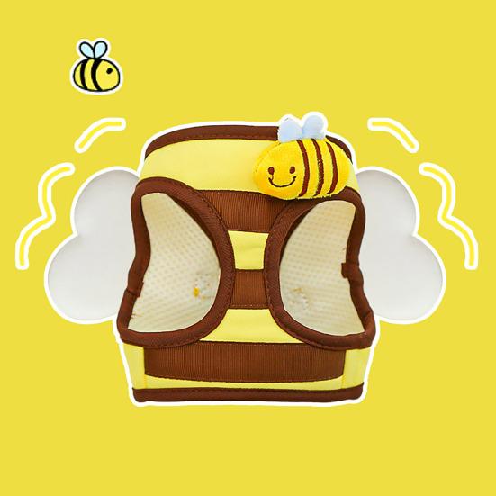 Маленькая шлейка и поводок в форме пчелы, мультяшная шлейка-жилет для прогулок щенков с крыльями для маленьких собак, кошек