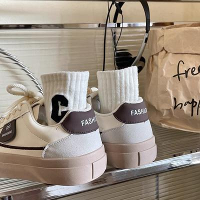 Маленькие белые туфли женские лето весна и осень 2025 новые универсальные туфли для спорта и отдыха на толстой подошве с юбками ретро туфли на шнуровке