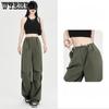 Спецодежда на шнурке, свободные женские корейские повседневные брюки, спортивные брюки-зонтик с высокой талией, подходящие для всех сезонов