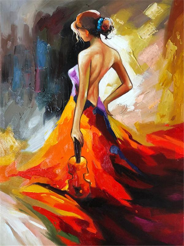 5d Алмазная картина Красота Скрипка Вышивка крестиком Полный Круглый Алмазная вышивка Портрет Горный хрусталь Комплект Домашний Декор