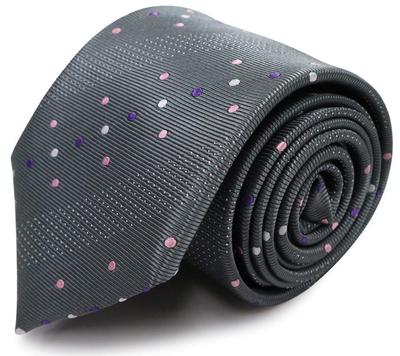 Галстук бренда Nishijin Jacquard Woven Pattern Dots, Япония, Ori, 100% шелк, плетение, (B Pattern Серый)