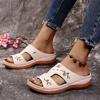 Fashion Trendy Floral Style Sandals 2024 New Summer Slope Heel Wear-resistant Lightweight Casual Daily Slippers Platform Sandals Traf