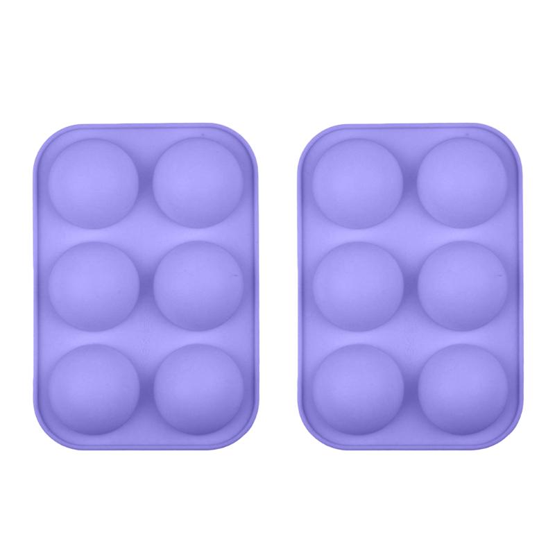 2шт полусферические силиконовые формы для шоколадных бомбочек, кондитерские формы с 6 отверстиями для выпечки, кухонные инструменты для выпечки