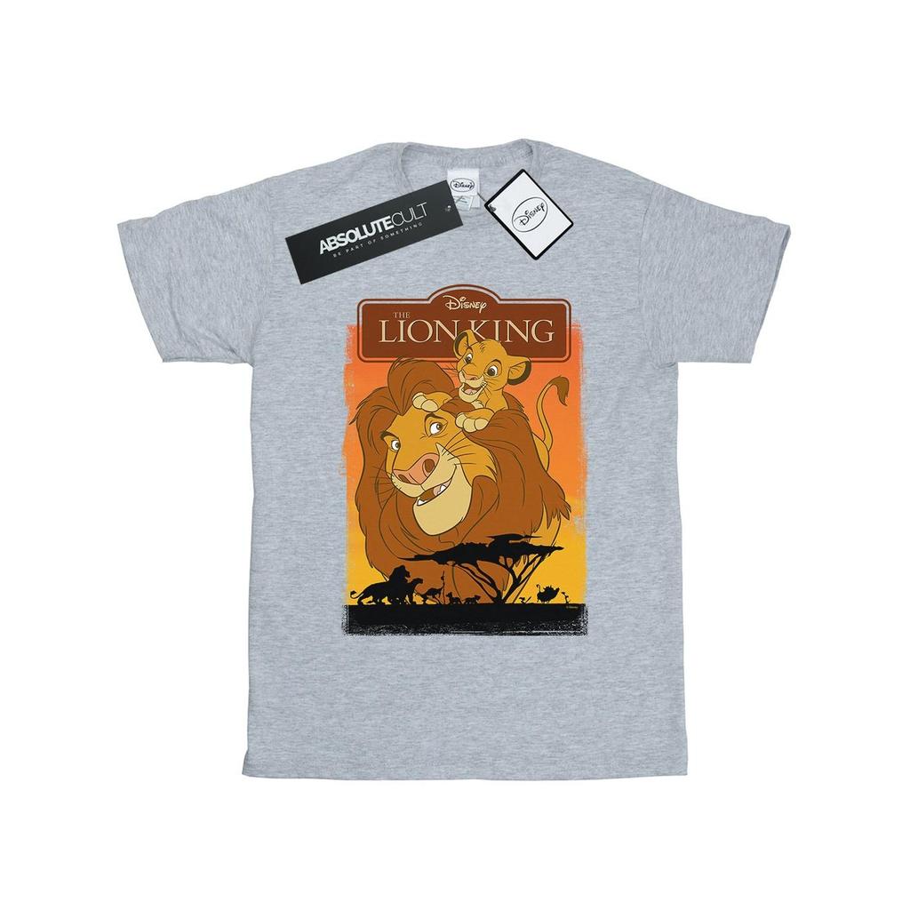 Disney Womens/Ladies The Lion King Simba And Mufasa Cotton Boyfriend T-Shirt