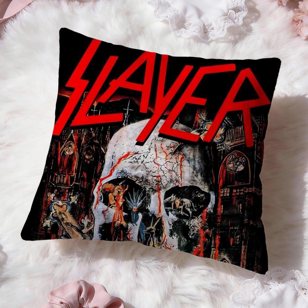 Подушка с чехлом для группы Heavy Metal S-Slayer Премиум-комфорт Двусторонний чехол для подушки - Дизайн «Два в одном» для любой комнаты и салона автомобиля
