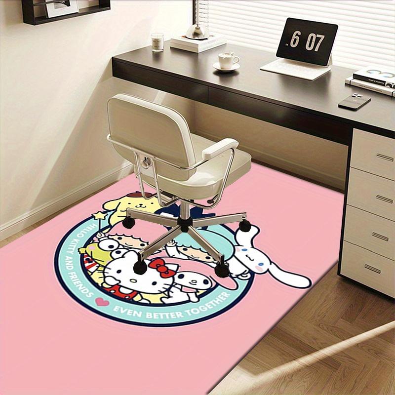 Office Rug Hello Kitty, Friends Anti-Slip Rug, Machine Washable for Living Room, Bedroom, Office, Multiple Sizes, Bedroom Mat, Decorative Mat, Durable