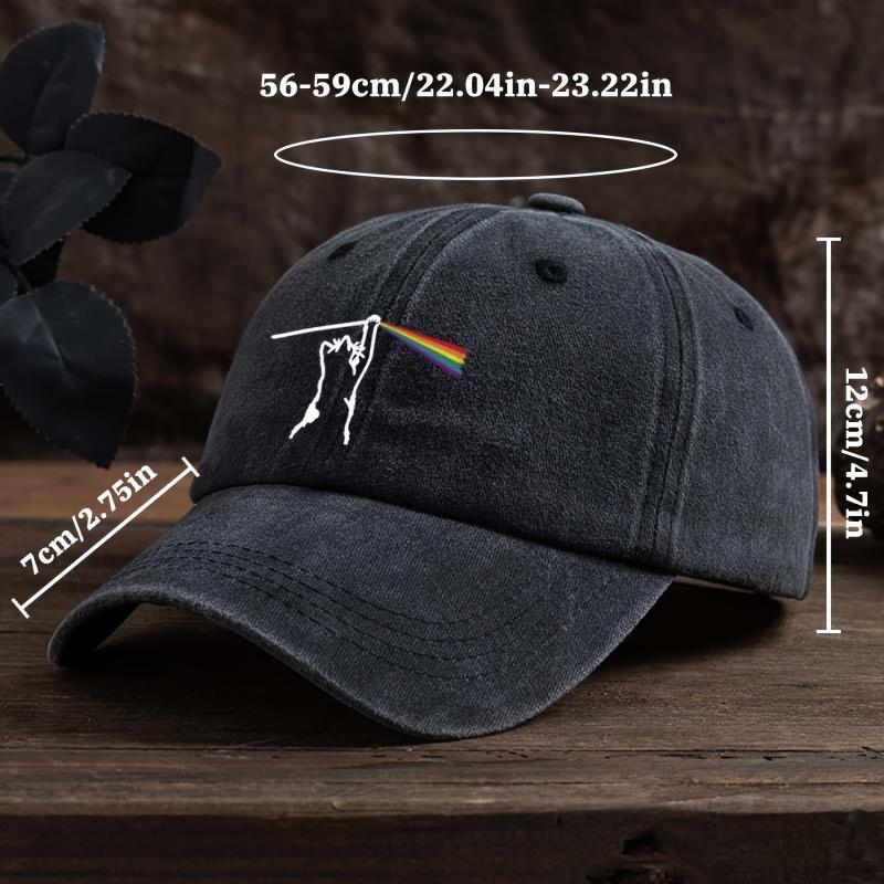 Cat Rainbow Print Baseball Cap Unisex Outdoor Sun Protection Visor Hat Fashion Versatile Peaked Hat Trend