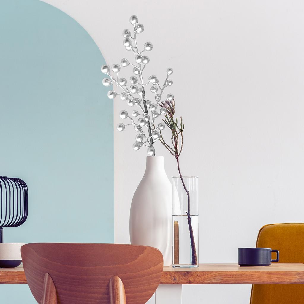 Искусственная ветка с ягодами, длина 50 см, многофункциональный искусственный бордовый ягодный пик для дома, свадьбы, вечеринки