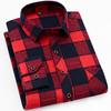 Classic Plaid Casual Shirts for Men Long Sleeve Sueded Warm with Chest Pocket