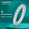KNOBSPIN D VVS1 Все Муассанитовые Кольца для Женщин Мужчин Помолвочное Свадебное Кольцо Вечности с GRA Медно-Покрытое 18-каратным Золотом