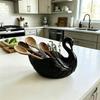 Swan Shaped Key Organizer Bowl Elegant Waterproof Storage Tray for Jewelry Ring Cosmetics Entryway Desktop Home Decor