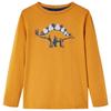 Детская футболка с длинным рукавом темно-охристого цвета 92/104/116/128/140