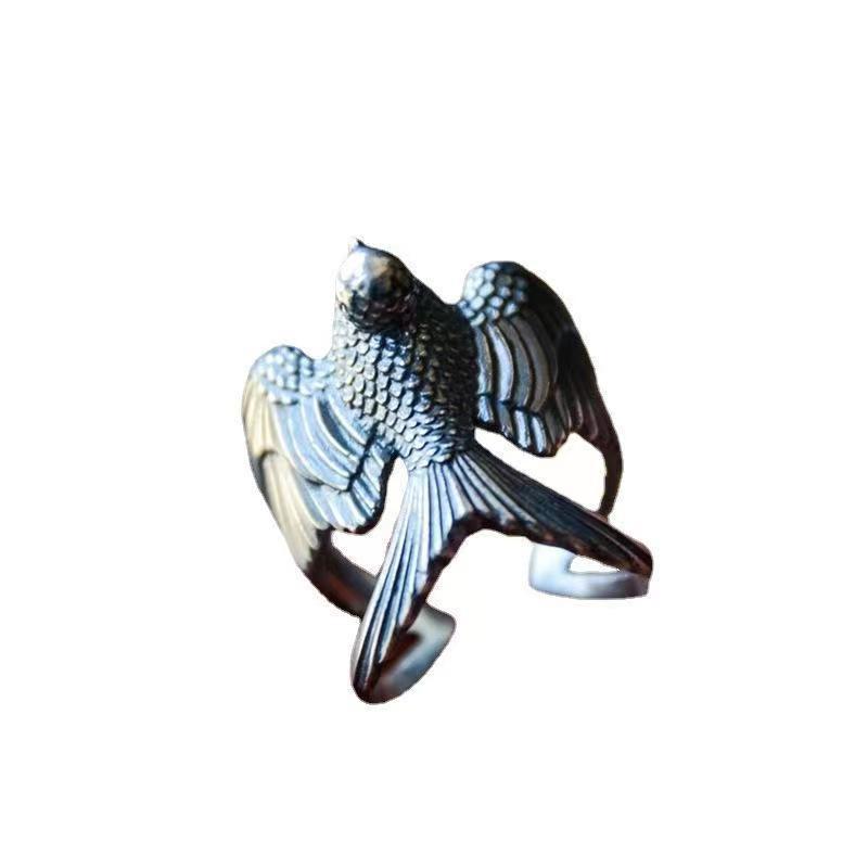 Swallow Falls on the Finger Vintage Ring, Antique Design, Retro Swallow, Light and Luxurious Temperament