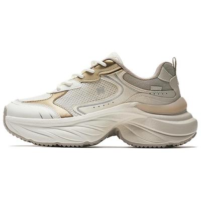 Cloud Rise Простые Удобные Износостойкие Дышащие Низкие Кроссовки для Папы Женские кроссовки Молочно-Белый Золотой 122538882-2
