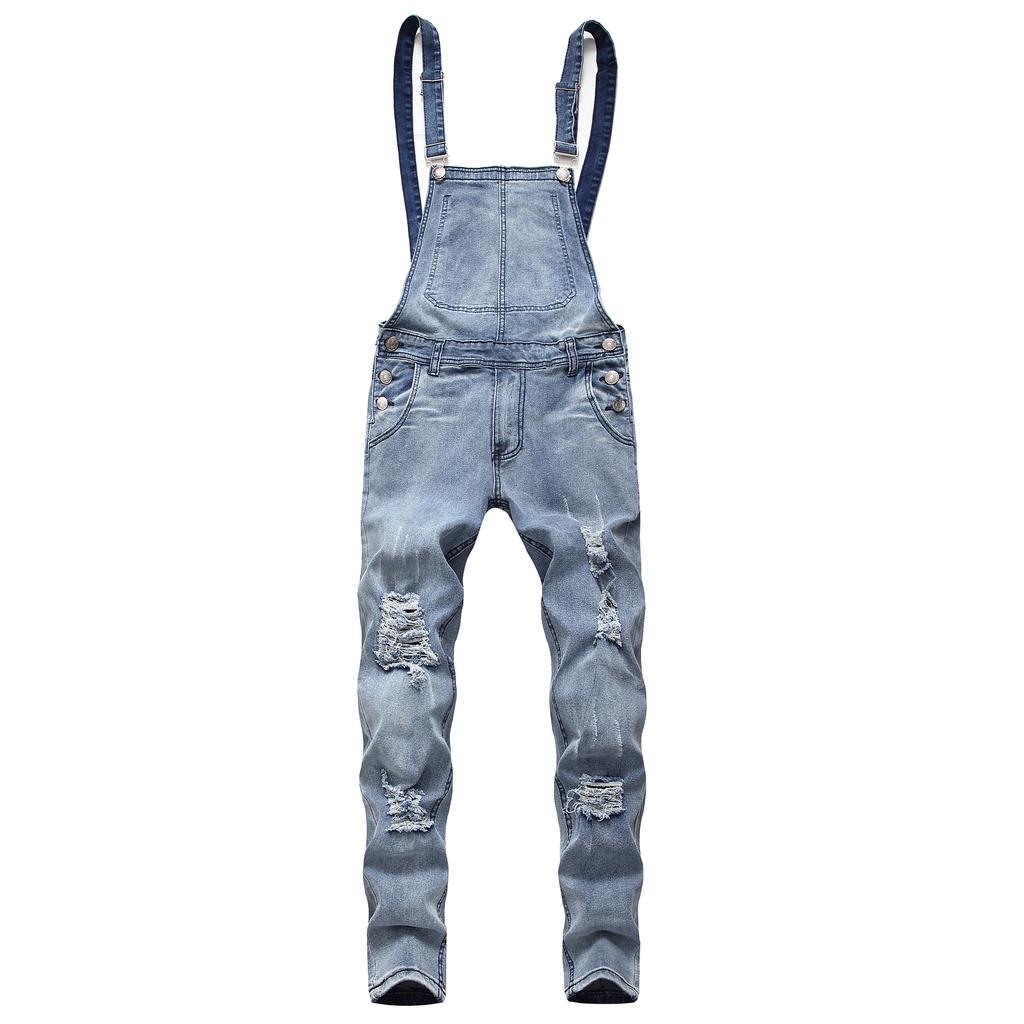 Fashion Men's Denim Overalls Suspenders Men's Jeans New Pants Jumpsuit Tide