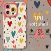 Простой чехол для телефона с узором в виде сердца, подходящий для iPhone 17 16 15 14 13 12 11 Pro/Max/Plus, противоударная задняя крышка