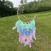 Moon Dream Catcher Colorful Feather Wind Chime Creative Living Room Hanging Ornaments Festival Party Gift Home Decoration Crafts