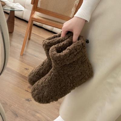 Теплые тапочки из искусственного меха для женщин и мужчин, зимняя обувь для дома, мягкая плюшевая обувь, однотонные домашние пушистые сапоги для девочек и мальчиков
