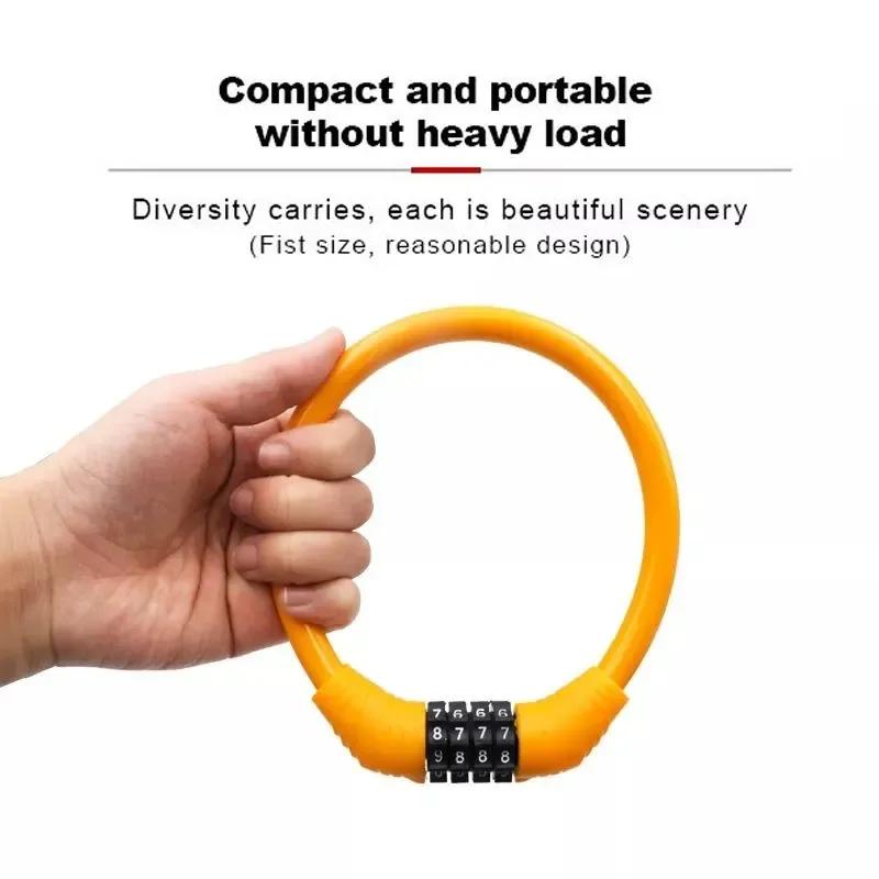 4-цифровой кодовый замок для мотоциклетного троса, противоугонный, из легированной стали, для шоссейного велосипеда MTB, кодовый замок с паролем, защитный навесной замок