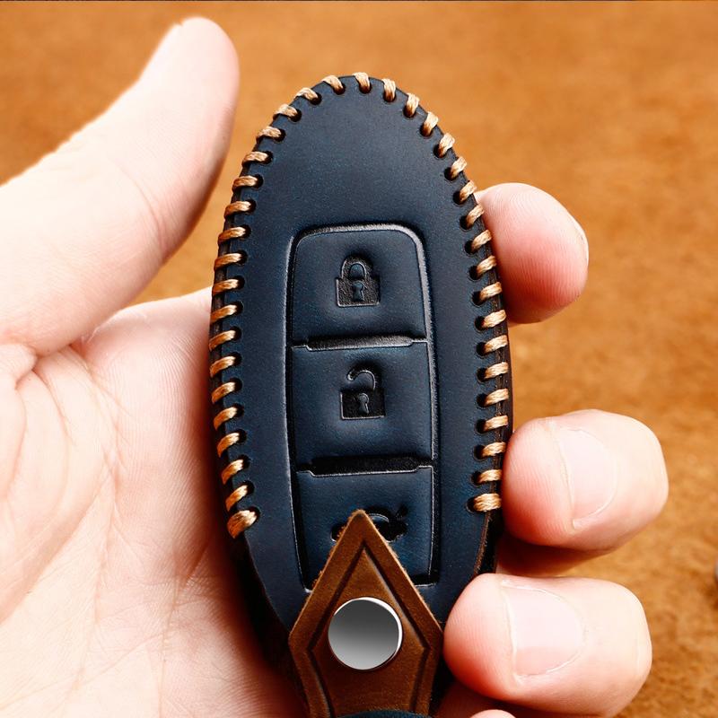 Чехол для автомобильного ключа из натуральной кожи для Nissan SENTRA LIVINA TIIDA MARC KICKS X-TRAIL TEANA J10 J11 T32 Qashqai