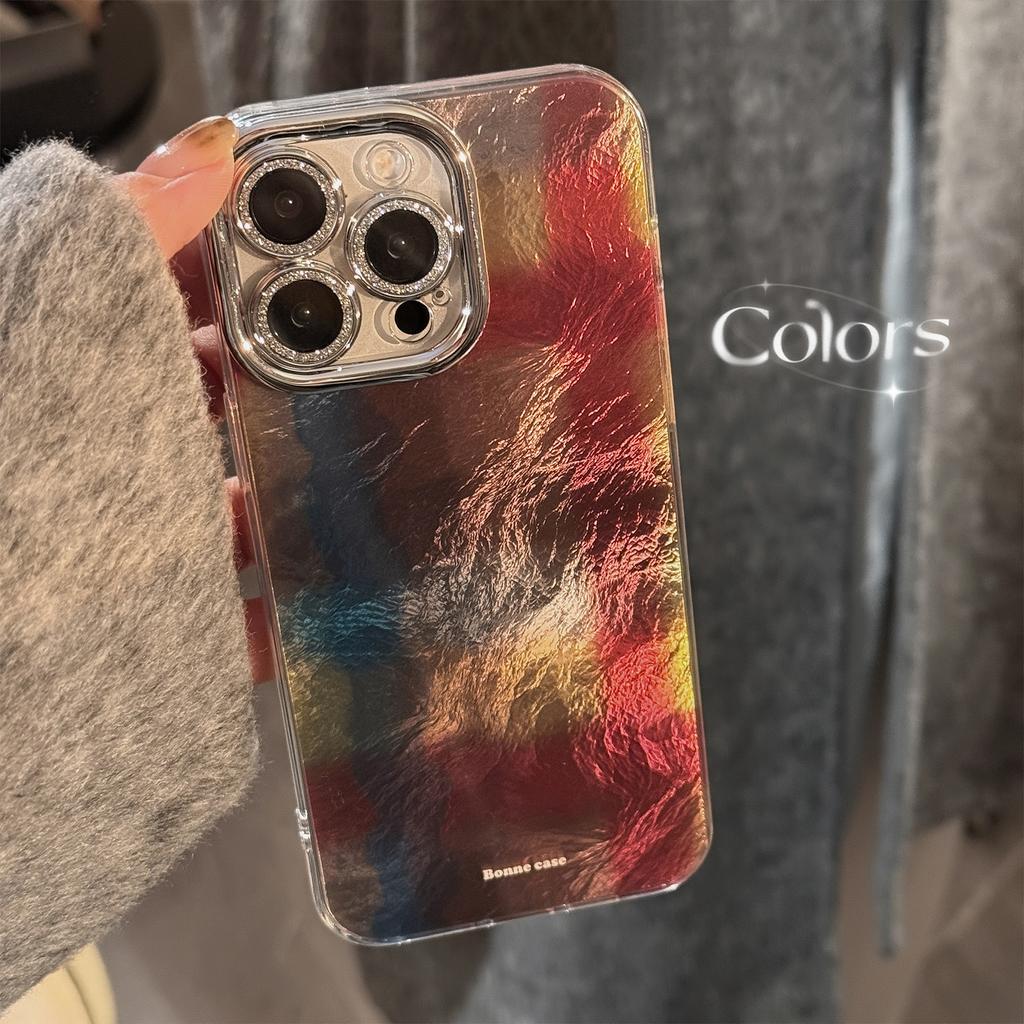 Checked Smudged Mobile Phone Case Suitable for 16 Apple 17 Promax Lens Film Iphone15 Retro Style 13 High End 12