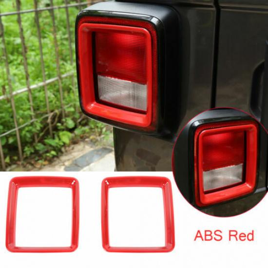 Exterior Taillight Lamp Guards Cover Trim Frame For Jeep Wrangler JL 2018+ Red