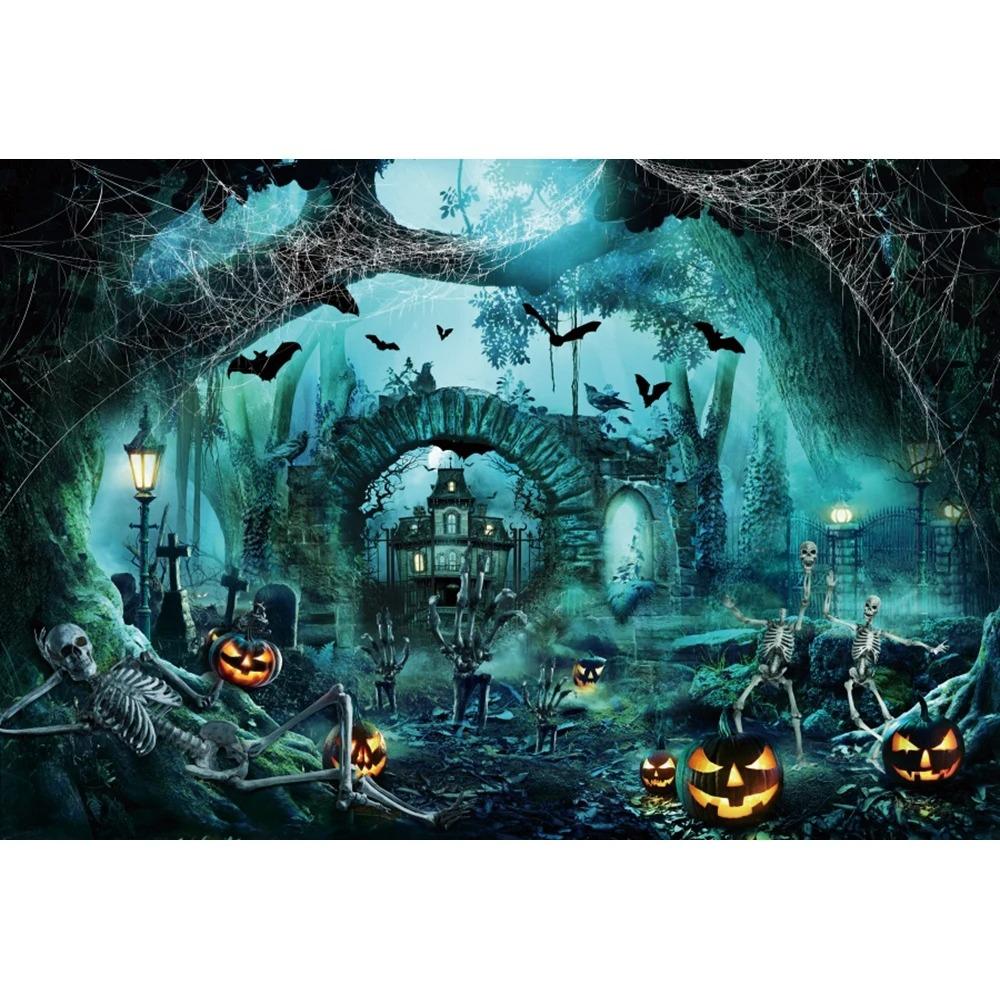 Хэллоуин вечеринка украшение фон ткань ужас ночь лес замок тыква голова висит ткань дом спальня комната украшение