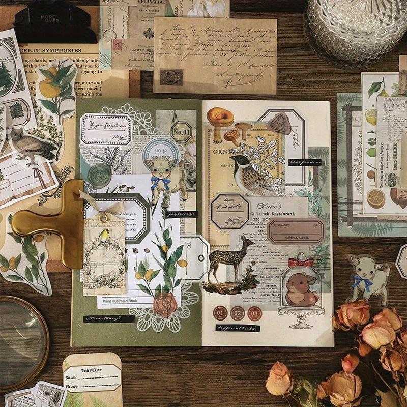 1PC Long Night Book Series Material Pack Creative Retro Ins Style Notebook Material Paper Notebook Collage Material Card Paper