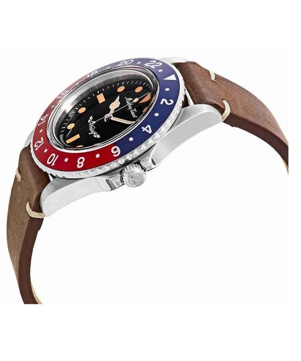 Mathey-Tissot Винтажные кварцевые мужские часы с кожаным ремешком и черным циферблатом H900ALR